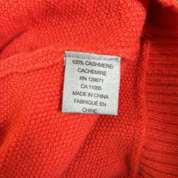 360 CASHMERE Orange V-Neck Oversized Sweater Size Small - Picture 5 of 8